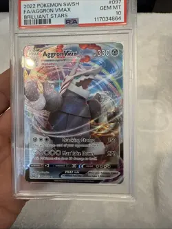 2022 Pokemon SWSH Aggron VMax Brilliant Stars #097 PSA 10 - Image 4