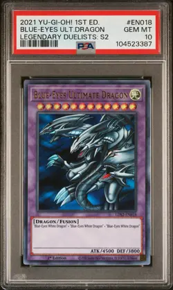 2021 YU-GI-OH! LEGEND DUELISTS: SEASON 2 1ST ED BLUE-EYES ULTIMATE DRAGON PSA 10 - Image 1