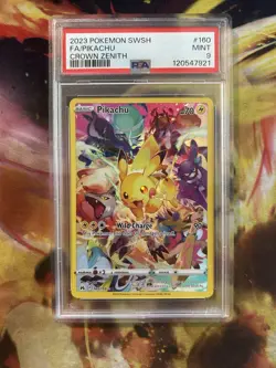 Pokemon Pikachu TCG Holo Card Crown Zenith 160/159 Secret Rare PSA 9 - Image 1