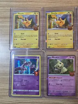Pokemon TCG LOT! 8 cards Gengar Pikachu Mewtwo Mimikyu Fast Free Shipping! - Image 3
