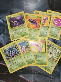 Vintage Pokemon 8 Card Grass Lot Fossil, Rocket, Base Set Grimer, Koffing HP/DAM - Image 1