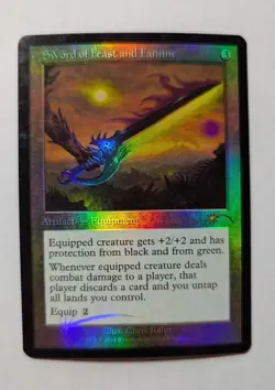 1x Sword of Feast and Famine Judge Foil SP - Promo Old Border Magic Card x1 - Image 1