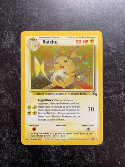 Raichu Fossil Set Pokemon Card 14/62 Holo Rare 1999 Excellent - Image 1