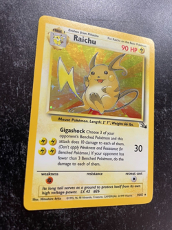 Raichu Fossil Set Pokemon Card 14/62 Holo Rare 1999 Excellent - Image 2