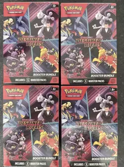 Pokemon Scarlet & Violet Destined Rivals Booster Bundle Sealed Lot Of 4 In Hand - Image 1