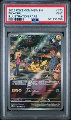2023 POKEMON MEW EN-151 ILLUSTRATION RARE #173 PIKACHU PSA 9 - Image 1