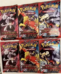 POKEMON Scarlet & Violet Destined Rivals LOT of (6) Booster Packs Factory Sealed - Image 1