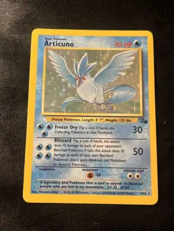 Pokemon TCG Articuno Fossil 2/62 Holo 1999-2000 Wizards Base Set Holo LP/MP - Image 2