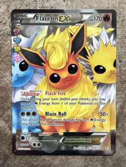 Pokemon TCG - Flareon EX RC28/RC32 Ultra Rare XY Generations Radiant Collection - Image 1