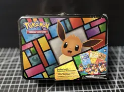 Pokemon TCG - Eevee Treasure Chest Eeveelution Collectible Lunchbox Tin 5 Packs - Image 1