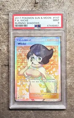 Pokemon TCG - Wicke 147/147 full art 2017 Burning Shadows PSA 9 Mint - Image 1