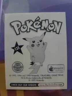 1999 MERLIN POKEMON SERIES 1 STICKERS - JOLTEON, FLAREON, & VAPOREON - Image 2