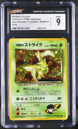 CGC 9 MINT Rocket's Scyther Gym Heroes Japanese 123 Holo Pokemon Card - Image 1