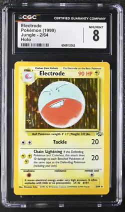 CGC 8 Electrode 1999 Jungle 2/64 Holo Pokemon Card - Image 1