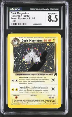 CGC 8.5 Dark Magneton 2000 Team Rocket 11/82 Holo Pokemon Card - Image 1