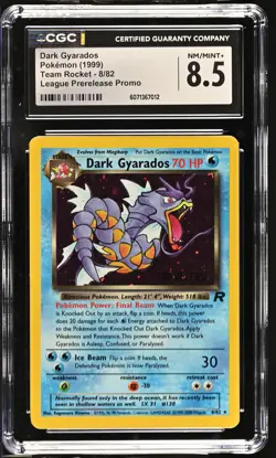 CGC 8.5 Dark Gyarados 1999 Team Rocket 8/82 Prerelease Holo Pokemon Card - Image 1