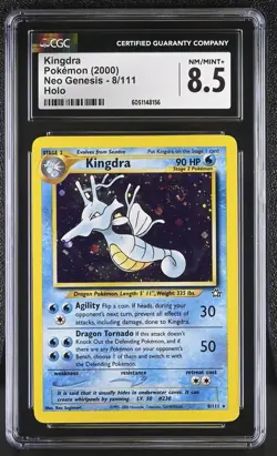 CGC 8.5 Kingdra 2000 Neo Genesis 8/111 Holo Pokemon Card SWIRL - Image 1