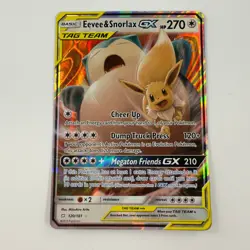 Eevee & Snorlax GX 120/181 Team Up Ultra Rare Tag Team Pokemon Card NM - Image 1