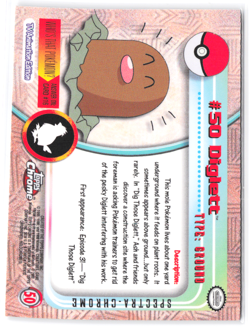 Topps Chrome 2000 Diglett Pokemon Card #50 Holo NM SPECTRA - Image 2