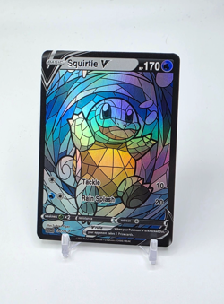 Custom HOLO STAINED GLASS Squirtle Card Holo Squirtle READ DESCRIPTION BELOW - Image 1