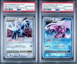 2007 Dialga LV.X & Palkia LV.X PSA Japanese Pokemon Cards Holo 9 Swirl Unlimited - Image 1