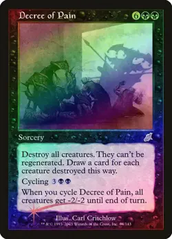 Magic the Gathering DECREE OF PAIN #64/143 Scourge Black Foil Rare 2003 NM - Image 1