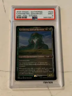 PSA 9 Etched Foil Commander Legends CMR Karametra, God of Harvests MINT - Image 1