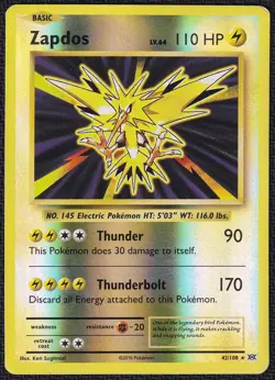 Pokemon Zapdos 42/108 Reverse Holo XY Evolutions - Image 1