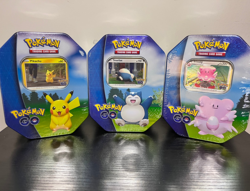 FACTORY SEALED FULL SET Pokemon GO Tins - Pikachu Blissey Snorlax -3 tins - Image 1