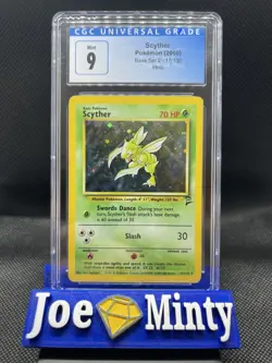 G2U POKEMON 2000 Base Set 2 Scyther 17 Holo CGC 9 MINT With SWIRL - Image 1