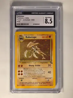 Kabutops (1999) Fossil - Unlimited - Holo #9/62 - CGC 8.5 NM / Mint+ Pokemon TCG - Image 1