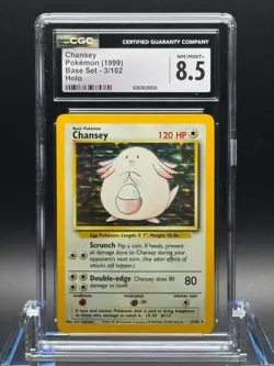CGC 8.5 NM/MINT+ ✨ - Chansey 003/102 Base Set Holo - 1999 Pokemon - Image 1
