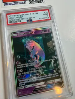 2017 Pokemon Sun & Moon Shining Legends Mewtwo GX Secret PSA 9 - Image 2
