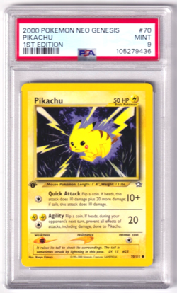 Pikachu First Edition #70 Pokemon Neo Genesis 2000 PSA 9 - Image 1