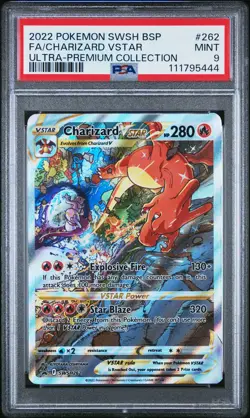 2022 POKEMON SWSH BLACK STAR PROMO #262 FULL ART/CHARIZARD VSTAR PSA 9 - Image 1