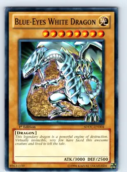 Blue-Eyes White Dragon Common 1st Edition SDDC-EN004 LP - Image 1
