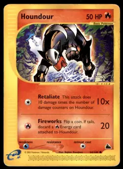 2003 Pokemon E-Card - Skyridge Houndour #66 Heavy Play - Image 1