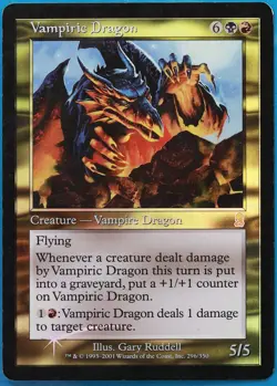 Vampiric Dragon FOIL Odyssey HEAVILY PLD Black Red Rare CARD (480425) ABUGames - Image 1