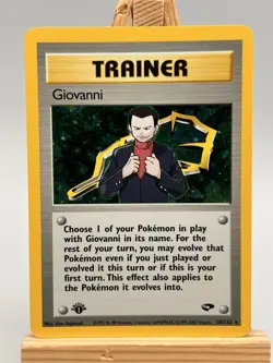 Pokemon Gym Challenge 1st Edition Rare Holo Trainer Card Giovanni 18/132 - Image 1