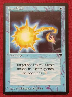 Magic The Gathering LEGENDS FORCE SPIKE blue card MTG - Image 1