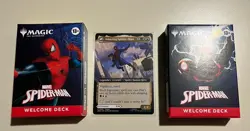 2025 NYCC Magic the Gathering X Spider-Man Promo W/ Green & Yellow Starter Decks - Image 1