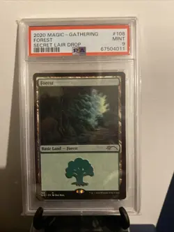 PSA 9 Forest 108 - 2020 Magic MTG Secret Lair Happy Little Gathering Bob Ross - Image 1