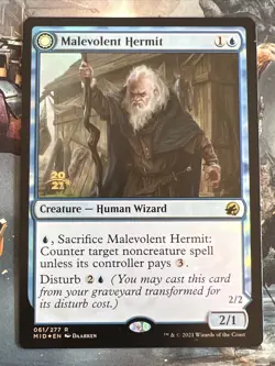 1x Foil Malevolent Hermit Benevolent Geist Prerelease Promo LP MTG Magic x1 - Image 1