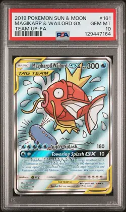 2019 Pokemon Magikarp & Wailord GX Full Alt Art Team Up 161/181 PSA 10 - Image 1