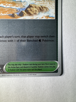 Surfing Beach 129/132 - Pokemon TCG ME01 Mega Evolution - Reverse Holo Stadium - Image 4