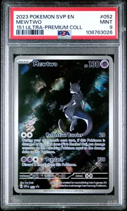 2023 POKEMON SVP EN-SV BLACK STAR PROMO 151 ULTRA-PREM COLL #052 MEWTWO PSA 9 - Image 1