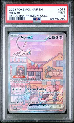 2023 POKEMON SVP EN-SV BLACK STAR PROMO 151 ULTRA-PREM COLL #053 MEW EX PSA 9 - Image 1