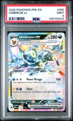 2025 POKEMON PRE EN-PRISMATIC EVOLUTIONS #060 UMBREON EX PSA 9 - Image 1