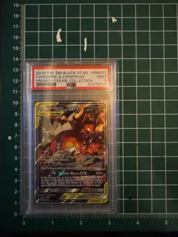 PSA 9 Mint Pokemon Charizard Reshiram Gx Black Star Promo SM201 Full Art English - Image 1