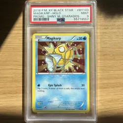 2016 POKEMON XY BLACK STAR PROMO SHINY MEGA GYARADOS #XY143 MAGIKARP-HOLO PSA 9 - Image 1